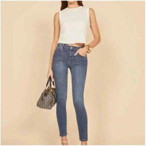 Reformation High Rise Skinny  Cropped Jeans Geneva Wash Women Size 27